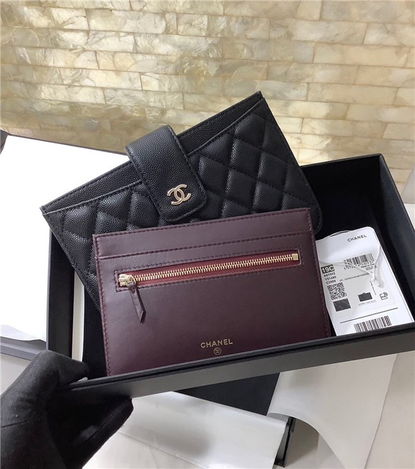 chanel 샤넬 케비어 카드 장지갑 C14011