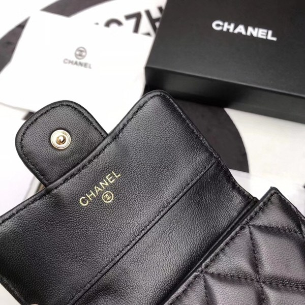 Chanel 2020 여성용 램스킨 클래식 반지갑 블랙,핑크베이지