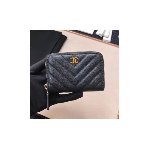 (미러급) 샤넬 캐비어 쉐브론 카드지갑