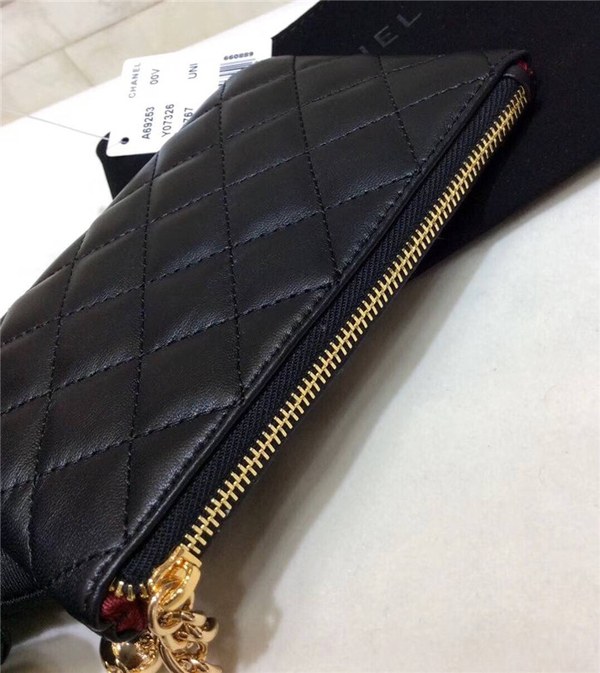 샤넬 램스킨 금장 동전&카드지갑 AS1008-1