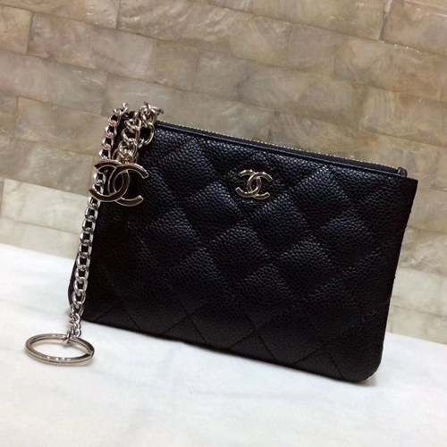 샤넬 케비어 은장 동전&카드지갑 AS1009-1