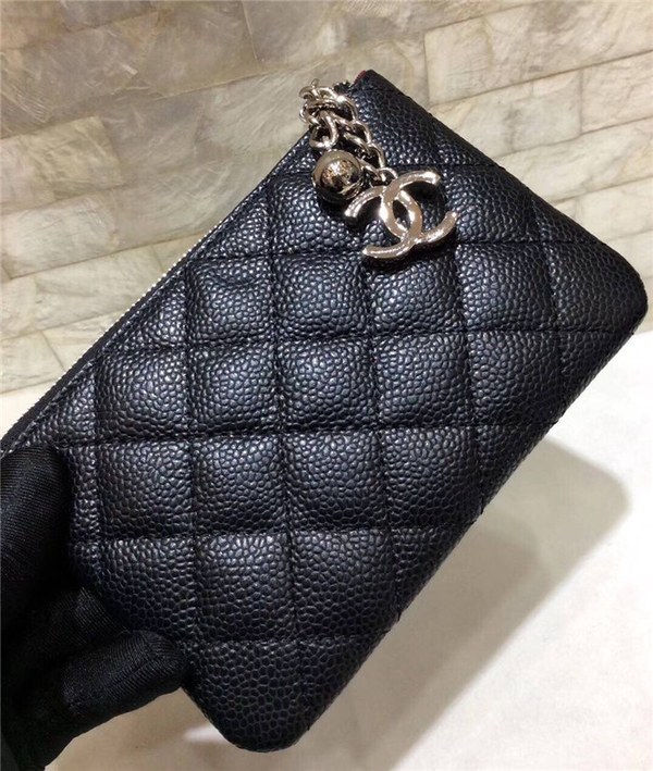 샤넬 케비어 은장 동전&카드지갑 AS1009-1