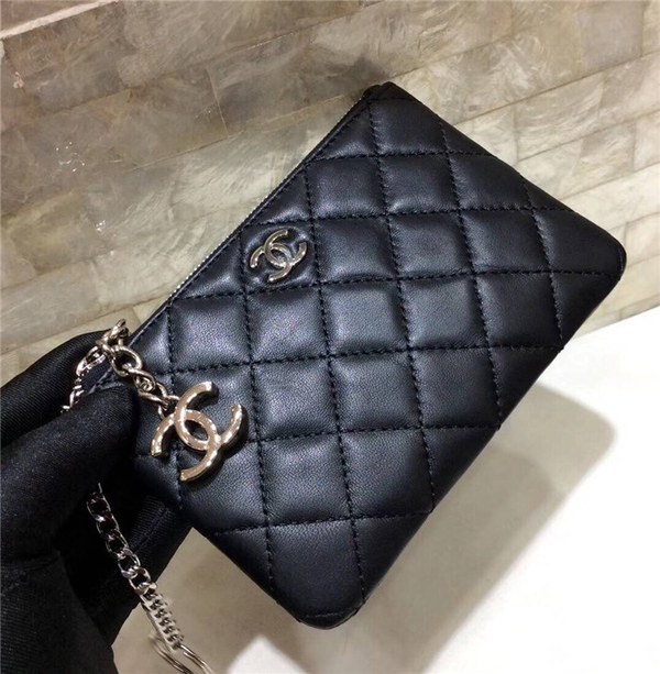 샤넬 램스킨 은장 동전&카드지갑 AS1008-2