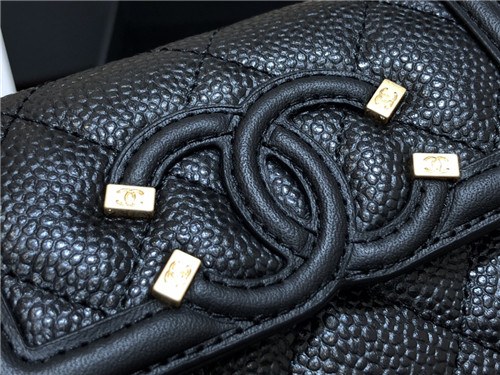 Chanel 2021 Women's Leather Coin purse/Card purse,11cm