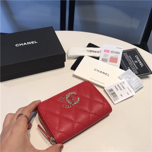 Chanel 2021 Women's Leather Coin purse/Card purse,11.5cm