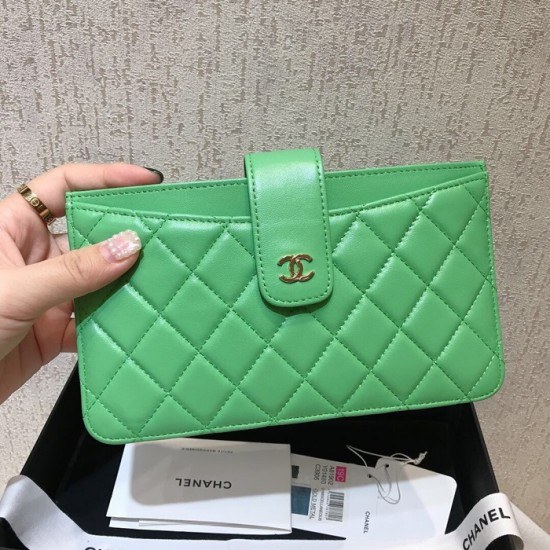 샤넬 2020 여성용 레더 장지갑 / 카드지갑 ,CHAW0075,19.5cm.그린