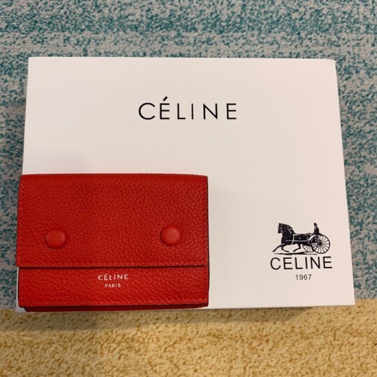 셀린느 2020 여성용 레더 카드 퍼스,CELW0036,9.7cm.레드