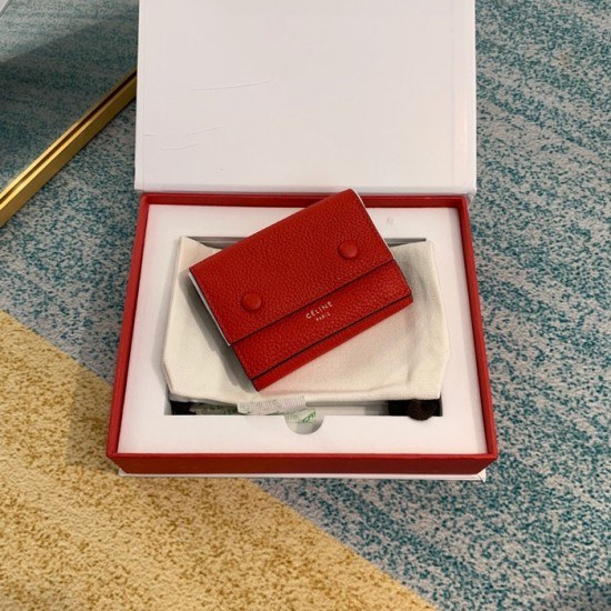 셀린느 2020 여성용 레더 카드 퍼스,CELW0036,9.7cm.레드