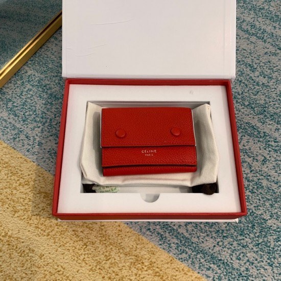 셀린느 2020 여성용 레더 카드 퍼스,CELW0036,9.7cm.레드