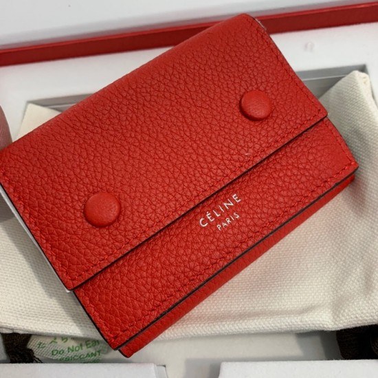 셀린느 2020 여성용 레더 카드 퍼스,CELW0036,9.7cm.레드