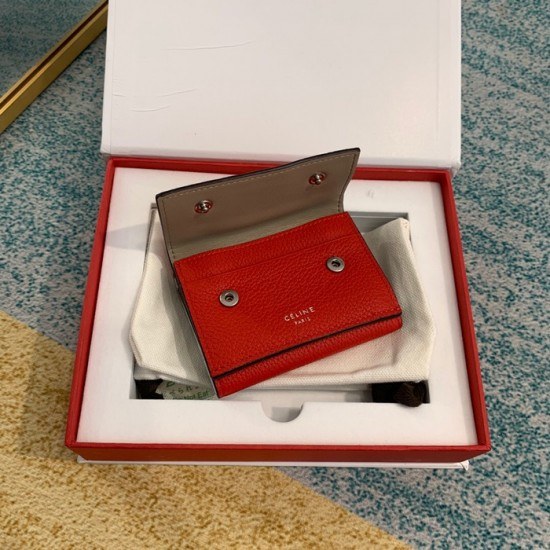 셀린느 2020 여성용 레더 카드 퍼스,CELW0036,9.7cm.레드