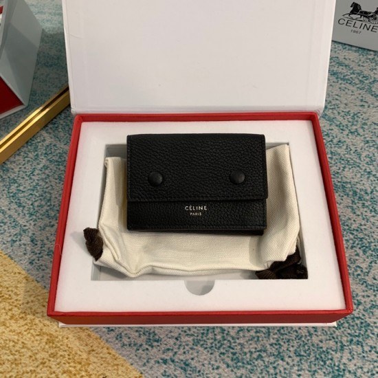 셀린느 2020 여성용 레더 카드 퍼스,CELW0035,9.7cm.블랙