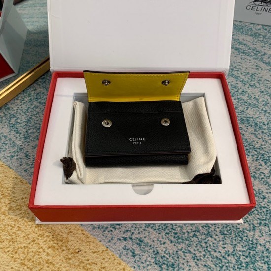 셀린느 2020 여성용 레더 카드 퍼스,CELW0035,9.7cm.블랙