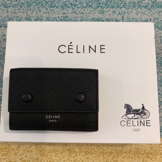 셀린느 2020 여성용 레더 카드 퍼스,CELW0035,9.7cm.블랙