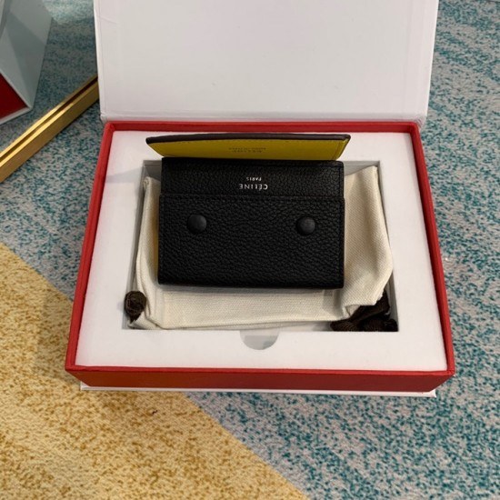 셀린느 2020 여성용 레더 카드 퍼스,CELW0035,9.7cm.블랙