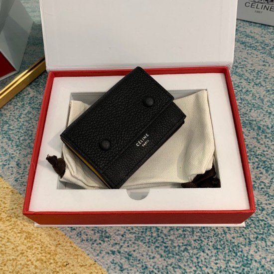 셀린느 2020 여성용 레더 카드 퍼스,CELW0035,9.7cm.블랙