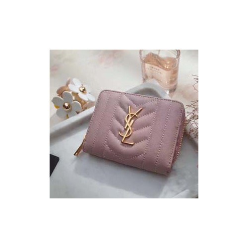 생로랑 모노그램 컴팩트 집어라운드 반지갑 437470 핑크