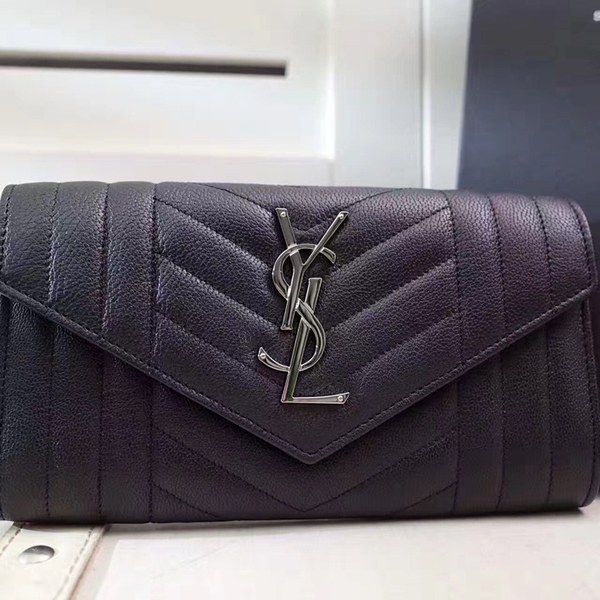 입생로랑 장지갑 437469-1 블랙&은장