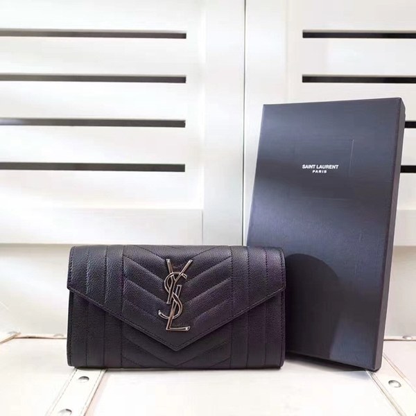 입생로랑 장지갑 437469-1 블랙&은장