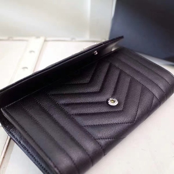 입생로랑 장지갑 437469-1 블랙&은장