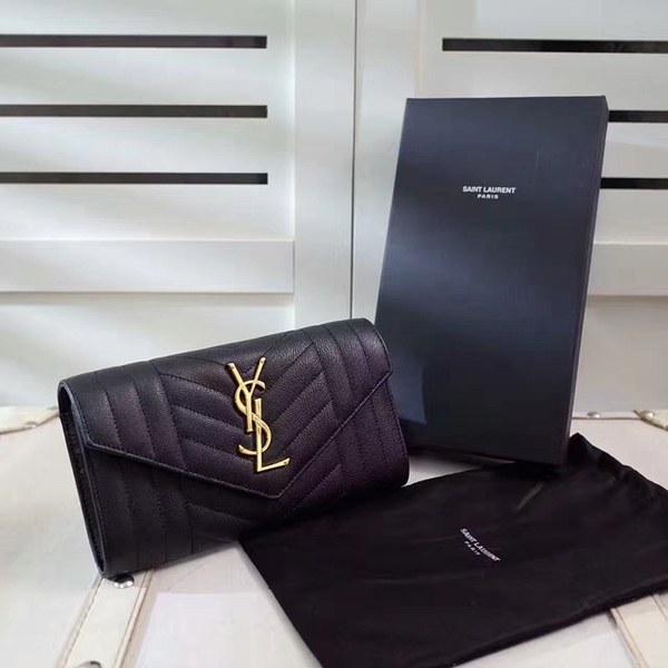 입생로랑 장지갑 437469-1 블랙&금장