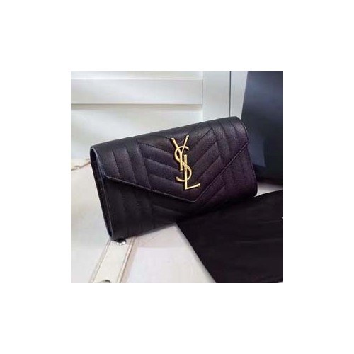 입생로랑 장지갑 437469-1 블랙&금장