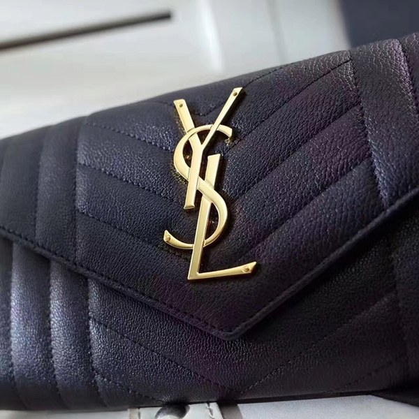 입생로랑 장지갑 437469-1 블랙&금장