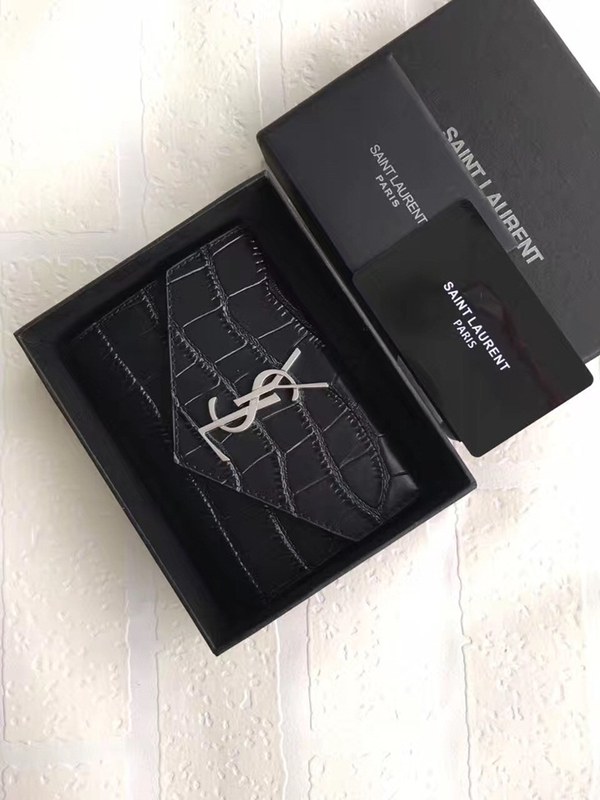 입생로랑 카드지갑 소가죽 블랙