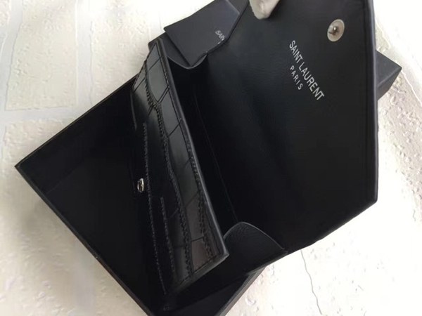 입생로랑 카드지갑 소가죽 블랙