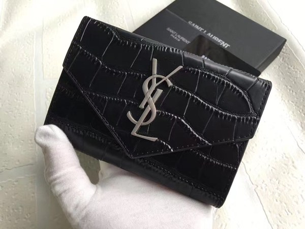 입생로랑 카드지갑 소가죽 블랙