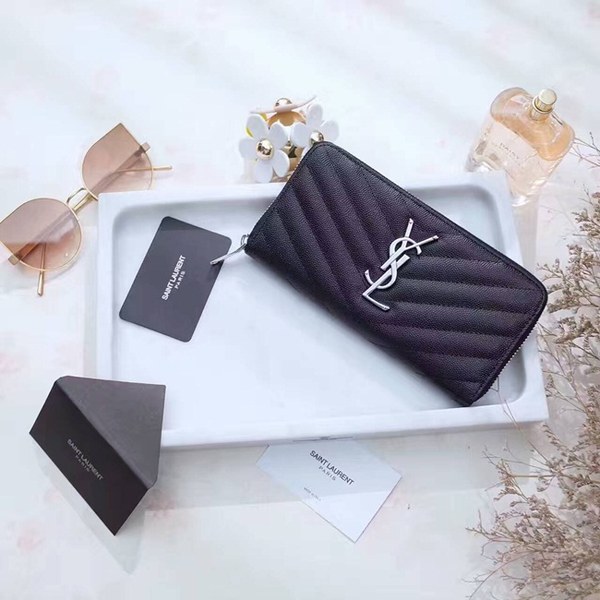 입생로랑 장지갑 358094-4 블랙은장