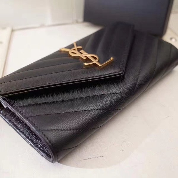입생로랑 장지갑 437469 블랙&금장