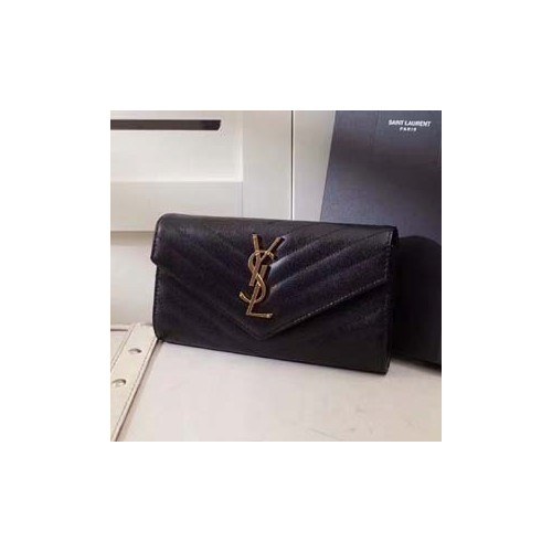 입생로랑 장지갑 437469 블랙&금장