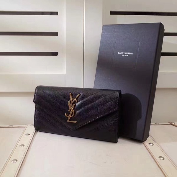 입생로랑 장지갑 437469 블랙&금장