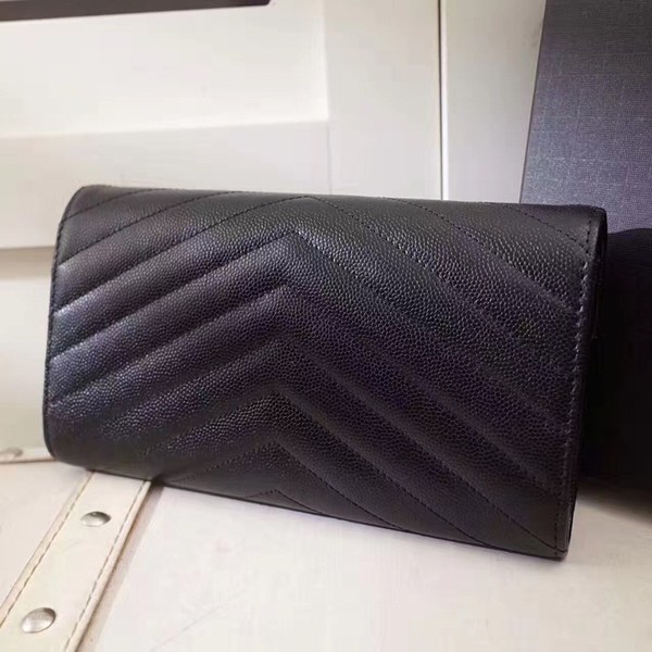 입생로랑 장지갑 437469 블랙&금장