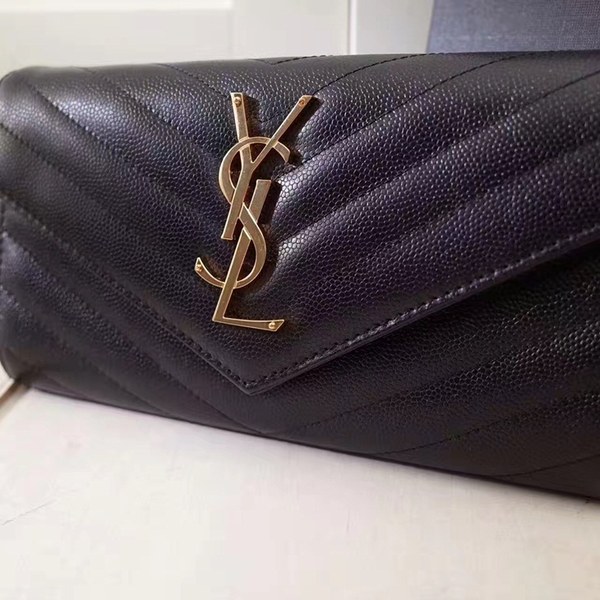 입생로랑 장지갑 437469 블랙&금장