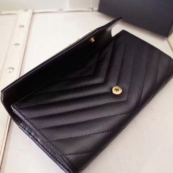 입생로랑 장지갑 437469 블랙&금장