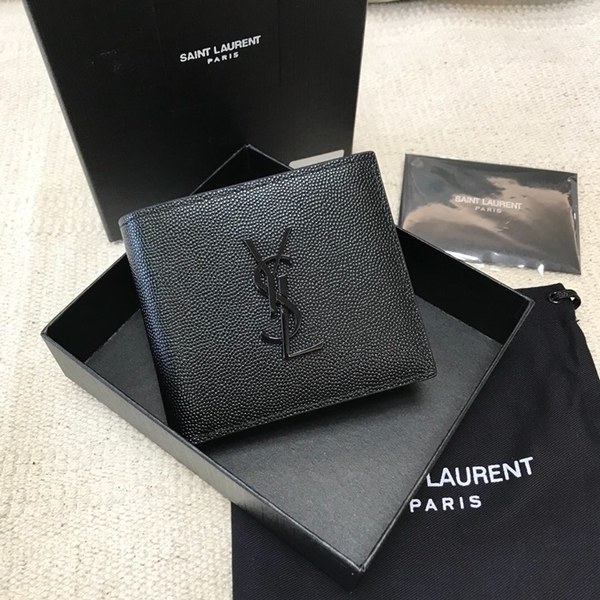 8위 Saint Laurent 2020 Leather Wallet,453276- 입생로랑 2020 남여공용 레더 반지갑 SLW0064,블랙