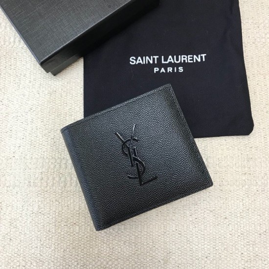 Saint Laurent 2020 Leather Wallet,453276- 입생로랑 2020 남여공용 레더 반지갑 SLW0064,블랙