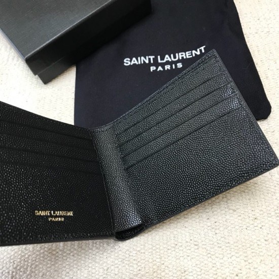Saint Laurent 2020 Leather Wallet,453276- 입생로랑 2020 남여공용 레더 반지갑 SLW0064,블랙