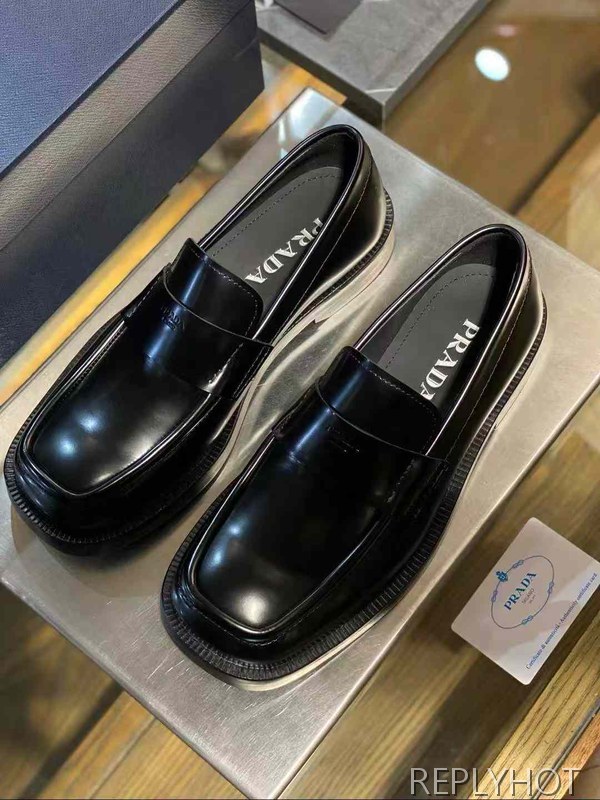 프라다 2026 시에나 브러쉬드 레더 페니 로퍼 구두 슈즈