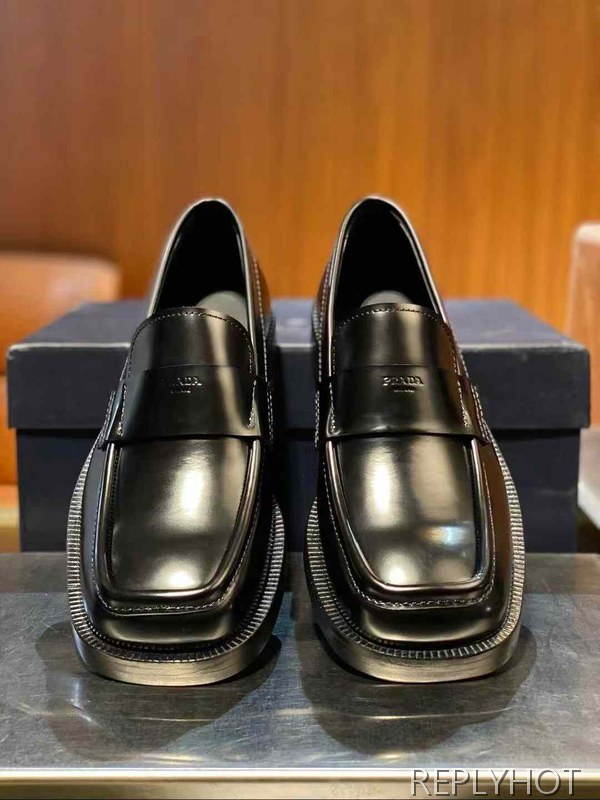 프라다 2026 시에나 브러쉬드 레더 페니 로퍼 구두 슈즈