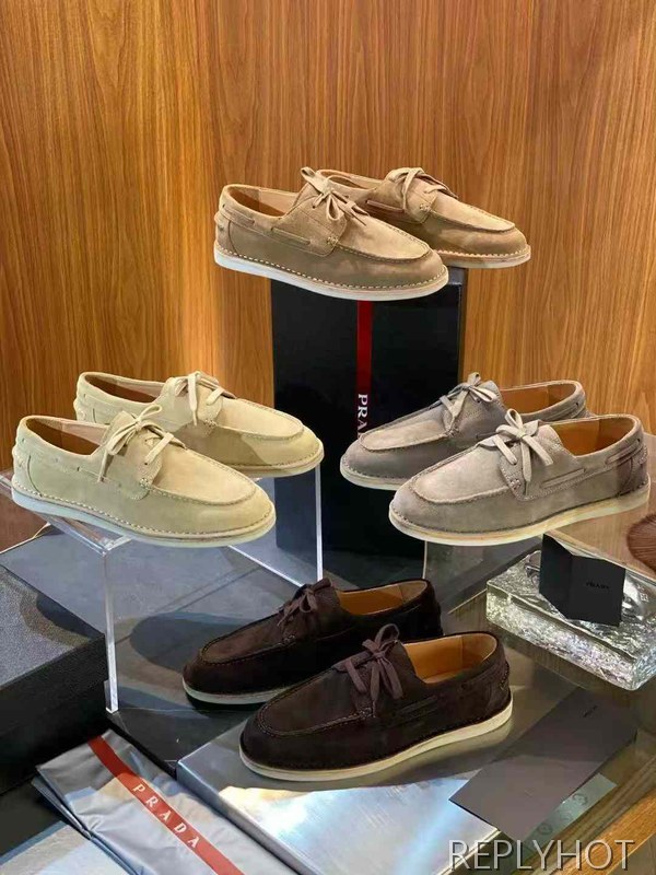 프라다 2025 블리치드 스웨이드 로퍼 구두 신발