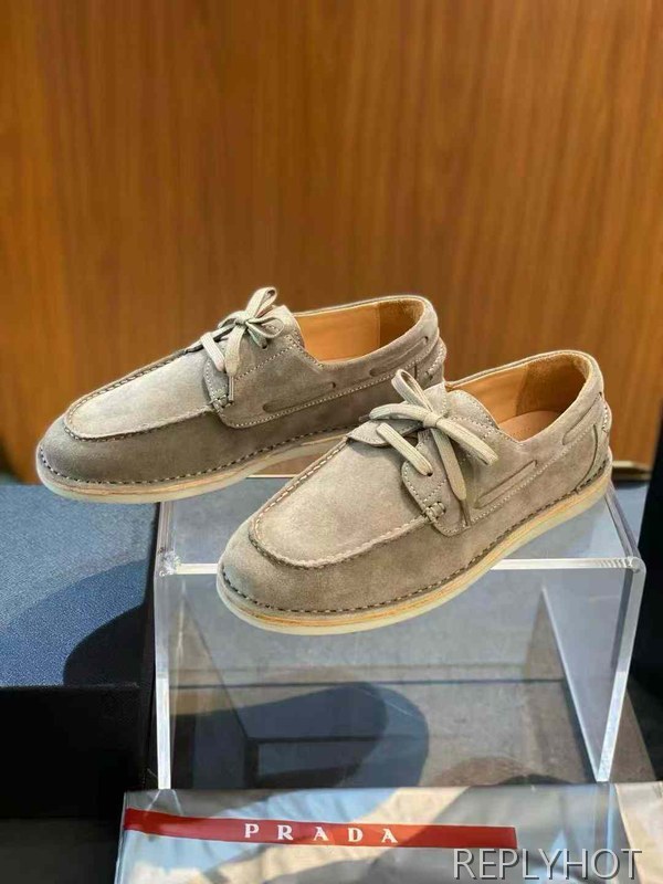 프라다 2025 블리치드 스웨이드 로퍼 구두 신발