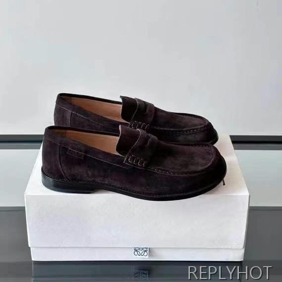 로에베 2025 캄포 스웨이드 페니 로퍼 구두