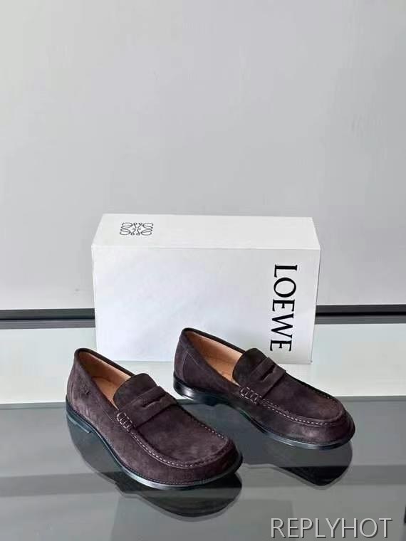 로에베 2025 캄포 스웨이드 페니 로퍼 구두