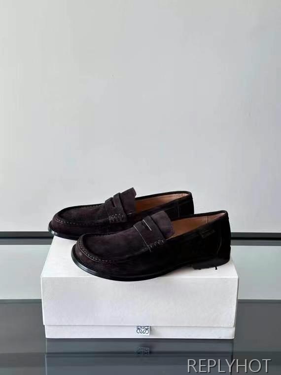 로에베 2025 캄포 스웨이드 페니 로퍼 구두