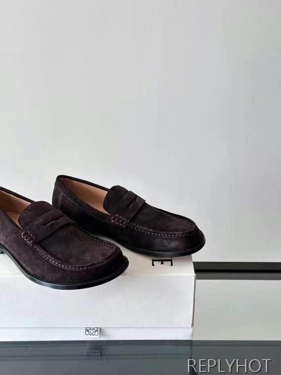 로에베 2025 캄포 스웨이드 페니 로퍼 구두