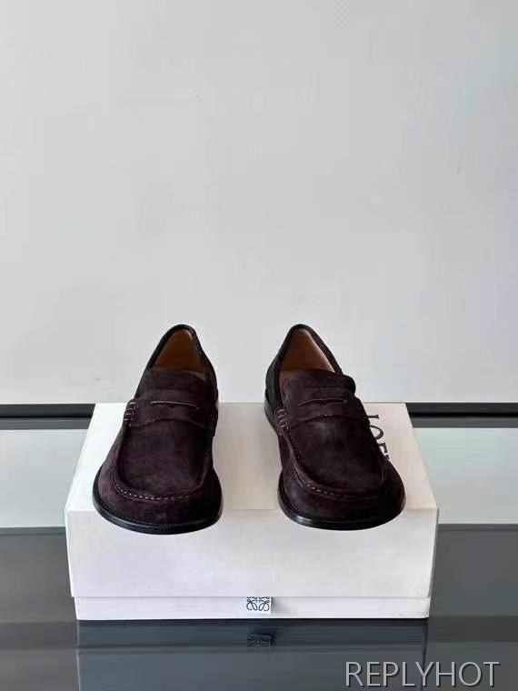 로에베 2025 캄포 스웨이드 페니 로퍼 구두