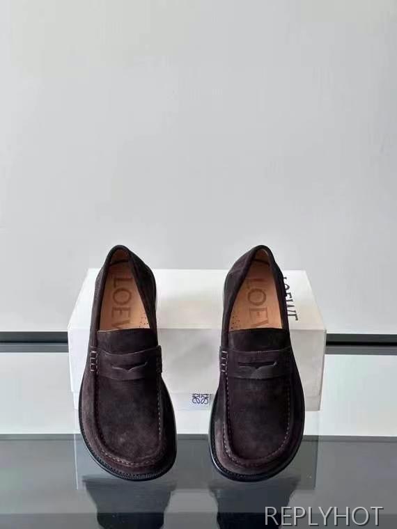 로에베 2025 캄포 스웨이드 페니 로퍼 구두